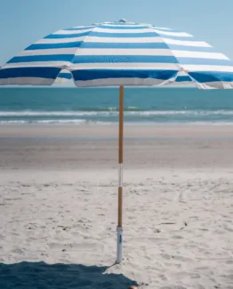 Photo of the beast beach umbrella anchor on the beach the augbrella holding commercial grade umbrella