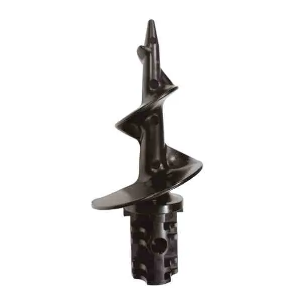 Photo of black auger tip for boat anchor posts and dock posts