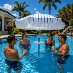 Relaxation Station Luxury Swimming Pool w/ Optional Table Stools
