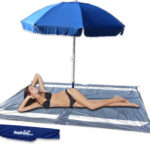 Beach in a Bag Set with AugBrella, Umbrella, Beach Mat, Umbrella Hook