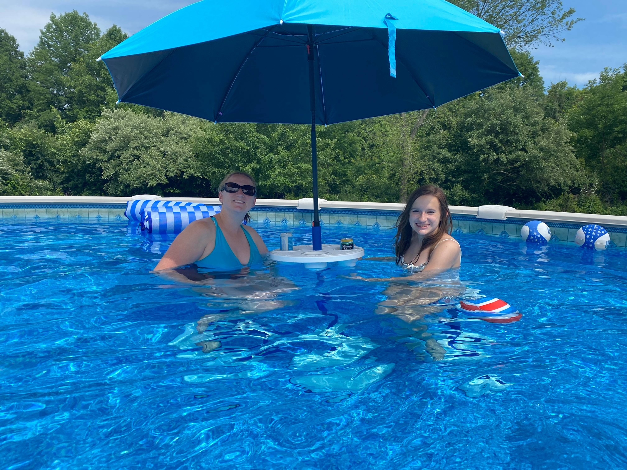 Pool best sale floating umbrella