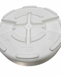 Photo of the bottom of the AHP03 white plastic base