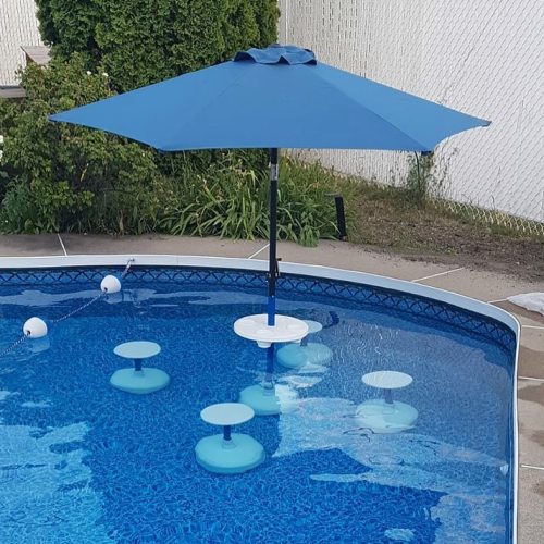 4 stool swimming pool table with umbrella