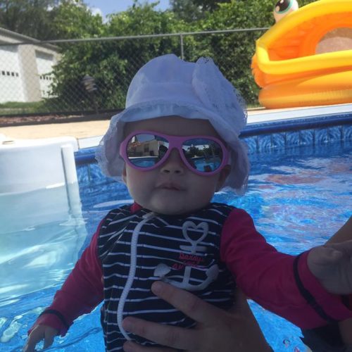 Baby Shaded with Relaxation Station Swimming Pool Umbrella Table
