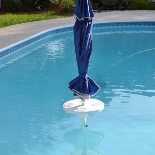 Swimming Pool Table with Umbrella Closed