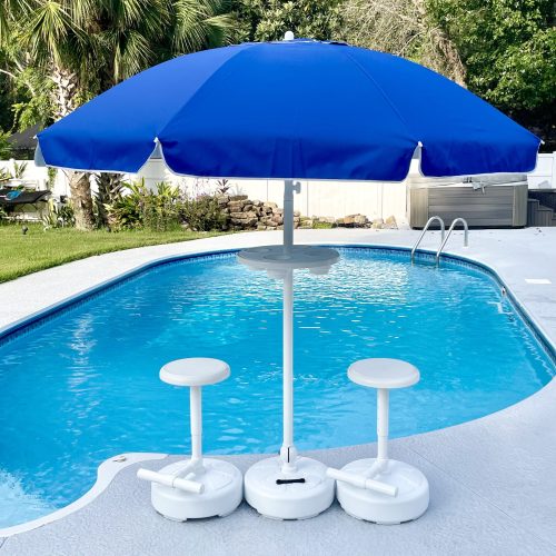 Relaxation Station Pool Table and Chairs with umbrella