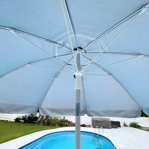 UV reflective coating on pool umbrella