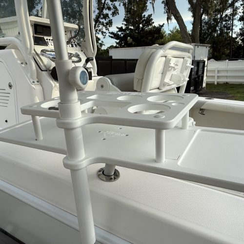 Boat umbrella holder with bar and grill