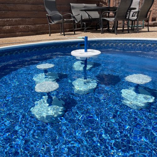 Vinyl Liner Pool safe table with umbrella